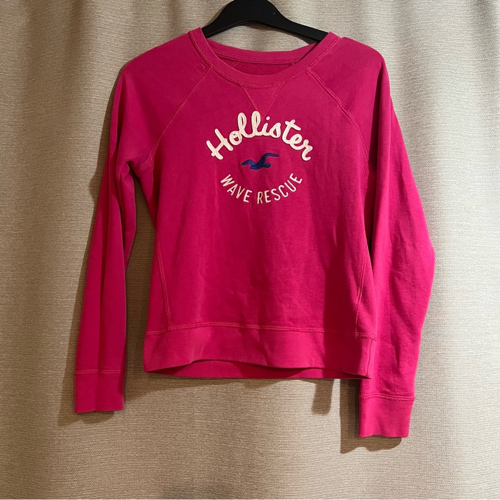 Hollister Wave Rescue Graphic Sweatshirt - Magenta Pink - Size‎ M Y2k Style